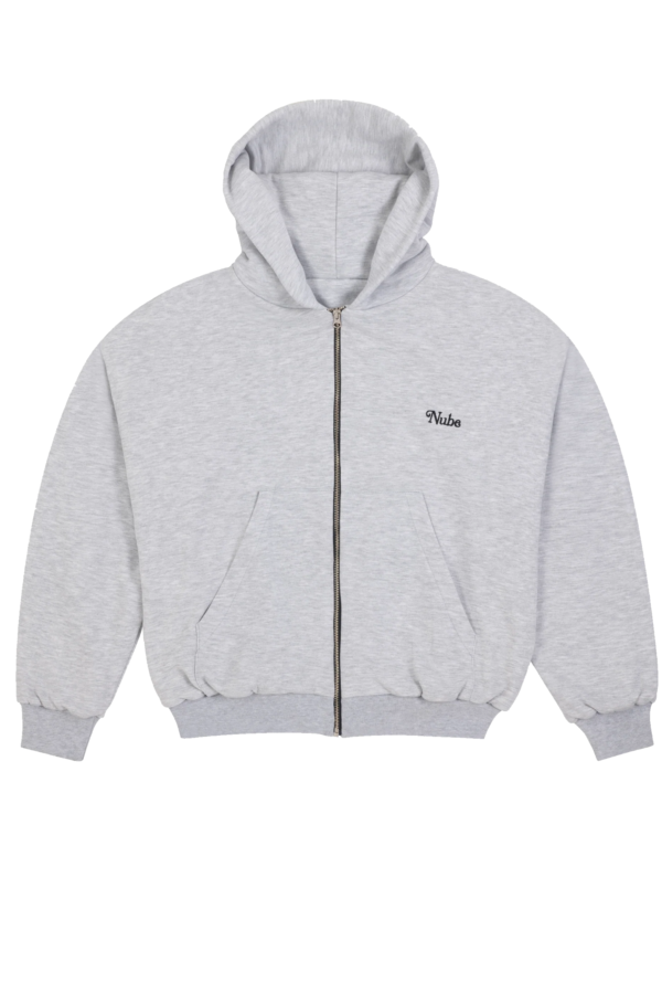 Poleron Nube Básico Zip Up Gris