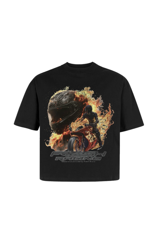 Polera Fresh Heavyweight Moto Race Negra