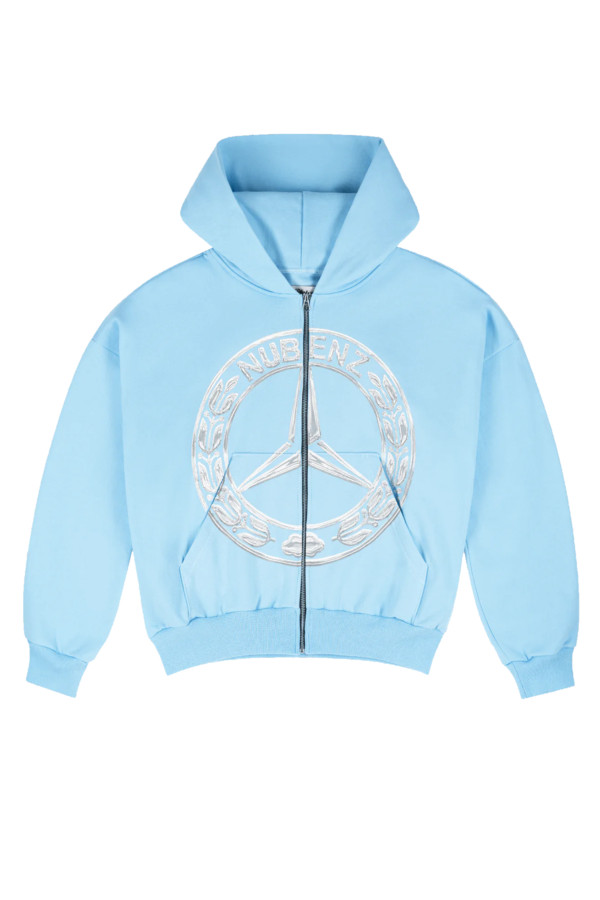Poleron Nube Nubenz Chrome Zip Celeste