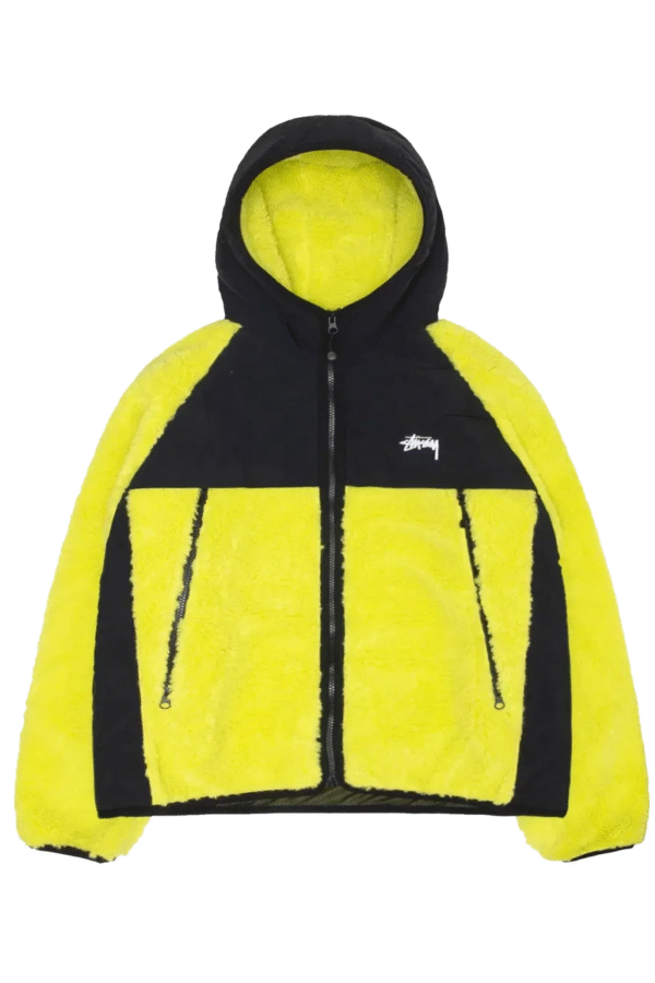 Jacket Stussy Sherpa Paneled Hooded Lime