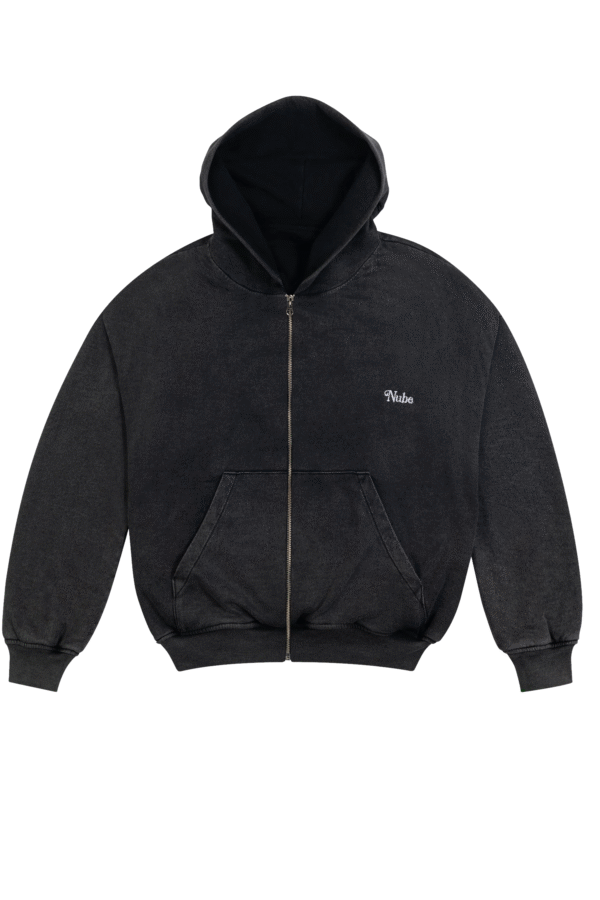 Poleron Nube Básico Zip Up Washed